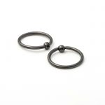 Black Steel Ball Closure Ring 1.2 x 10mm