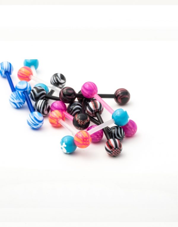 MultiColoured Plastic Tongue Ring Fabulae